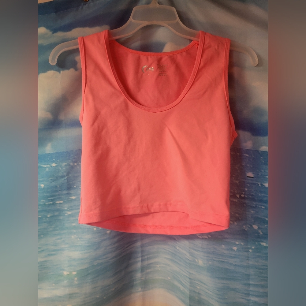 ZYIA ACTIVE Size Large Pink Activewear Crop Tank Top.